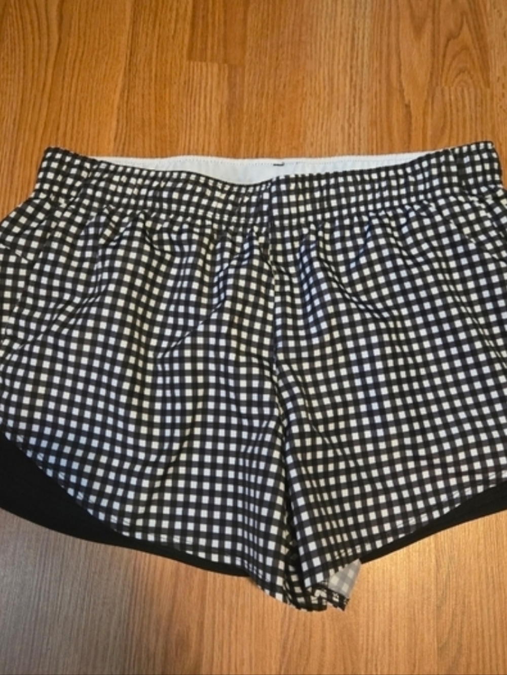 Avia Women's Athletic Shorts - Black and White Checkered - Picture 5 of 6